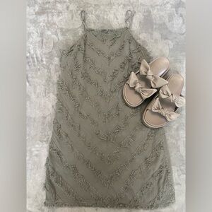 Sage Green Fringe Dress
